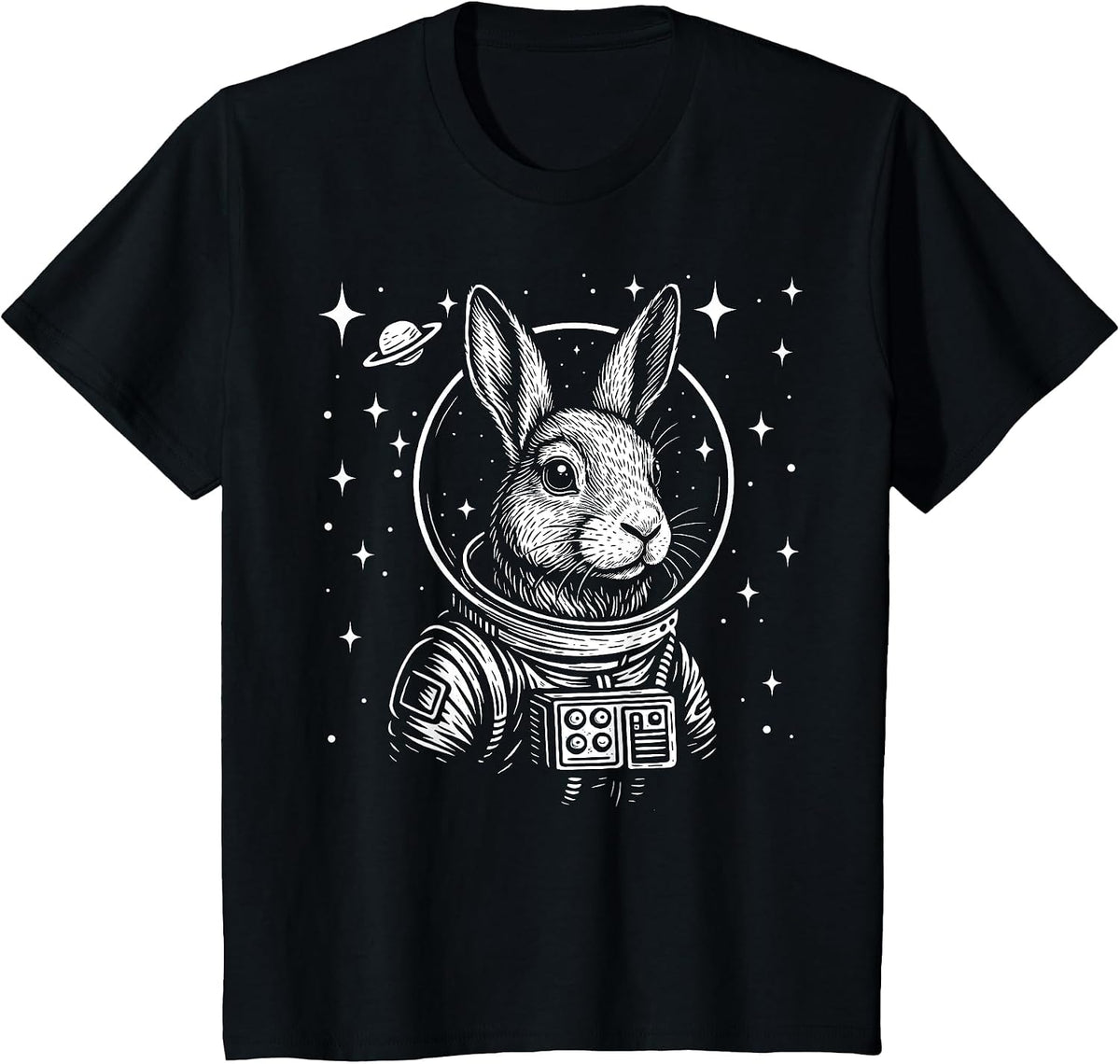Astronaut Rabbit Space Galaxy Bunny Mom T-Shirt - Black