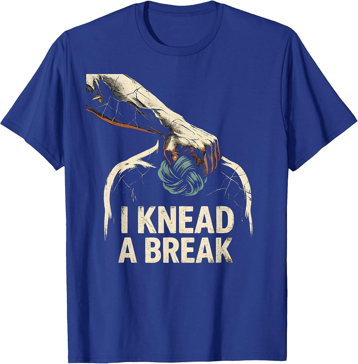 Men's I Knead A Break Distressed Massage Therapist LMT Gift T-Shirt - Royal Blue