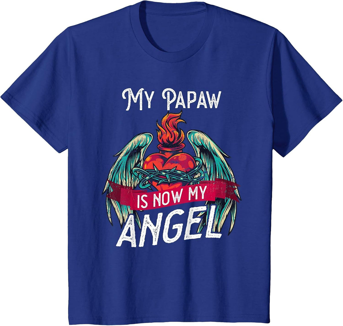 Loving Memory Loss by My Papaw Angel in Heaven T-Shirt - Royal Blue