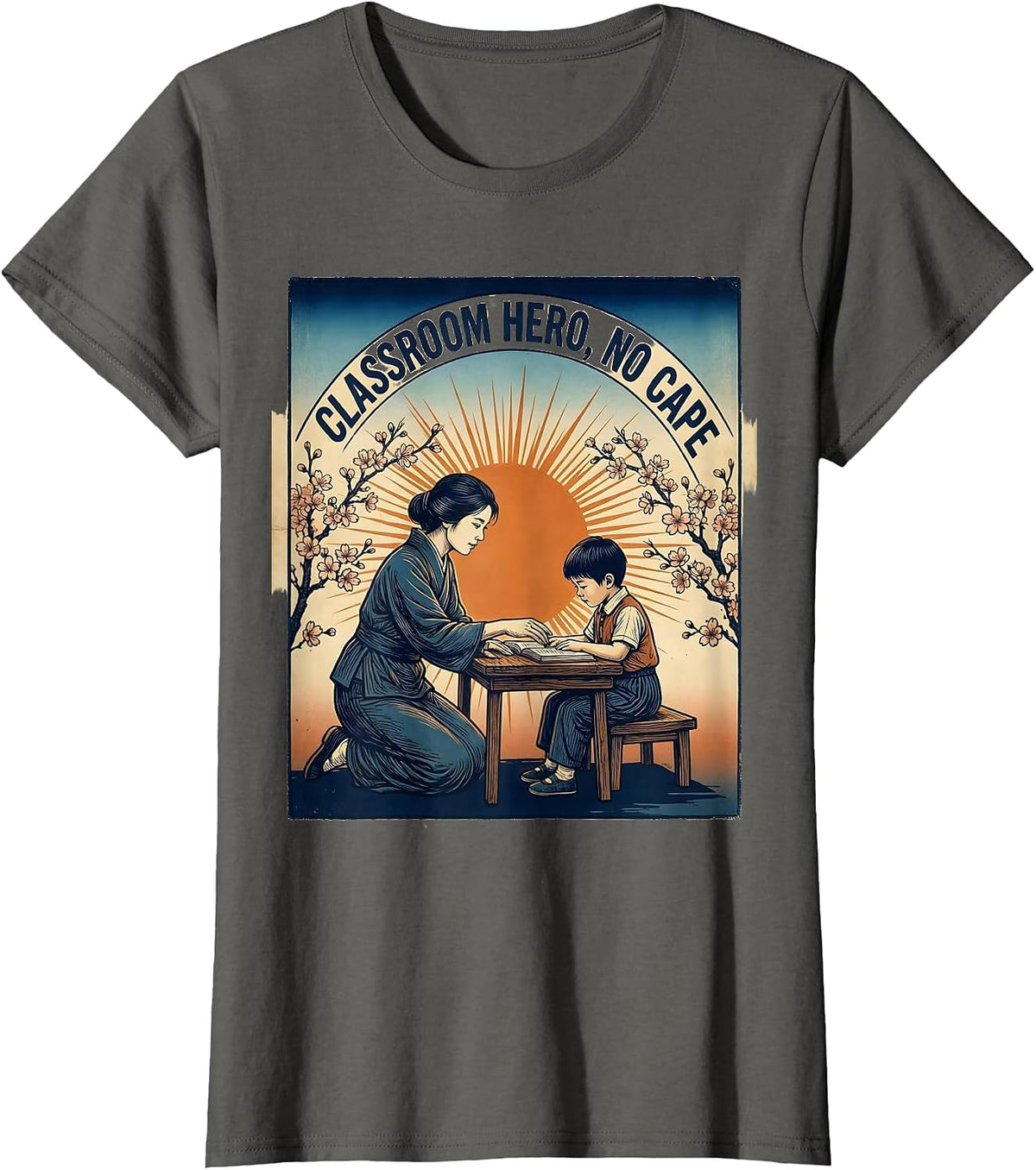 Women's Classroom Hero No Cape Paraprofessional Design T-Shirt - Asphalt Grey