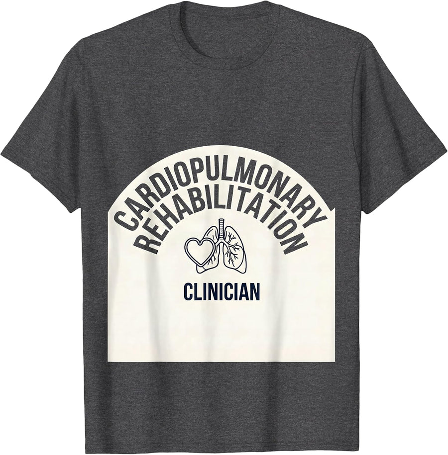 Men's Cardiopulmonary Rehabilitation Clinician Cardiac Nurse T-Shirt - Dark Heather Grey