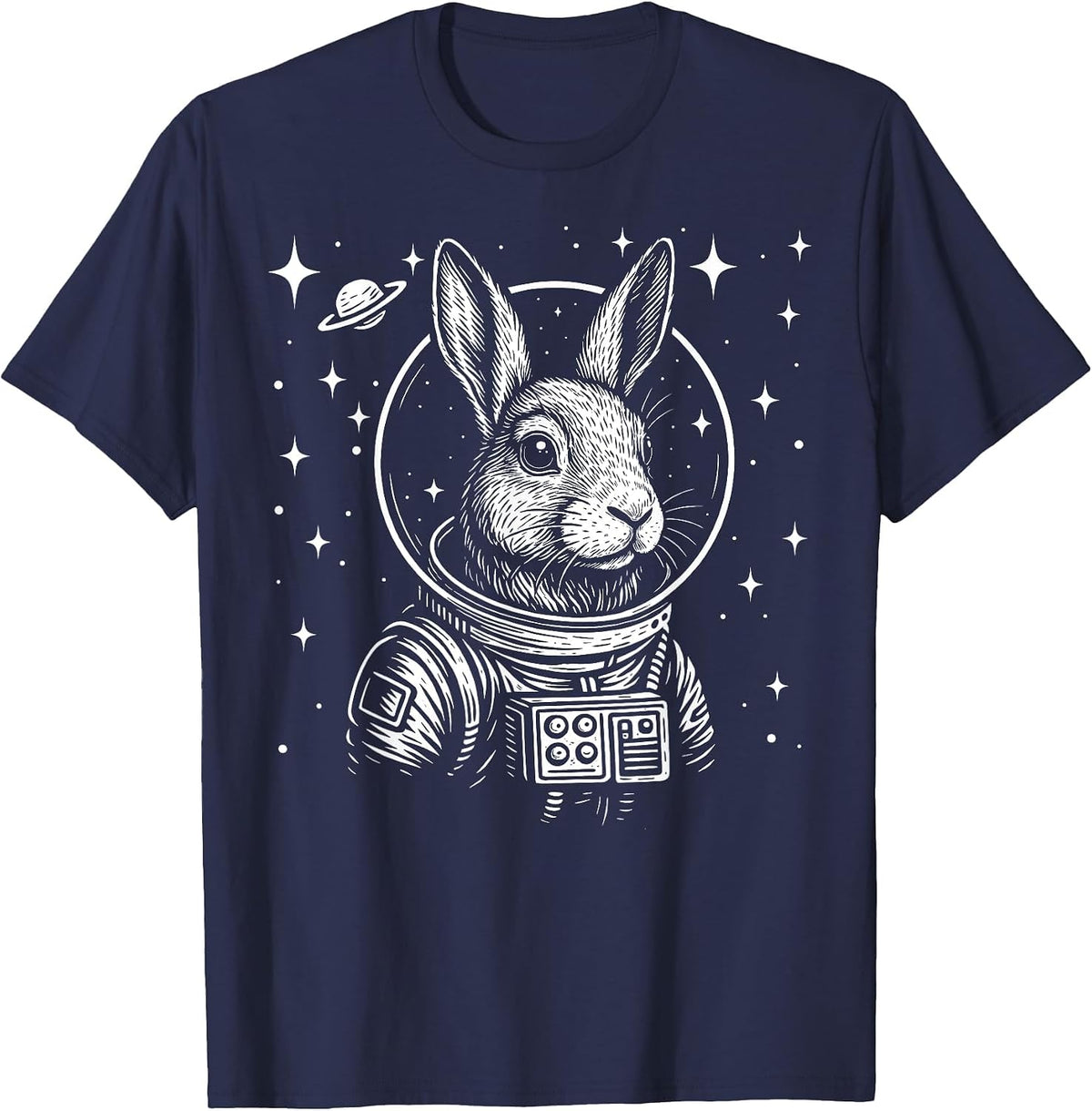 Astronaut Rabbit Space Galaxy Bunny Mom T-Shirt - Navy Blue