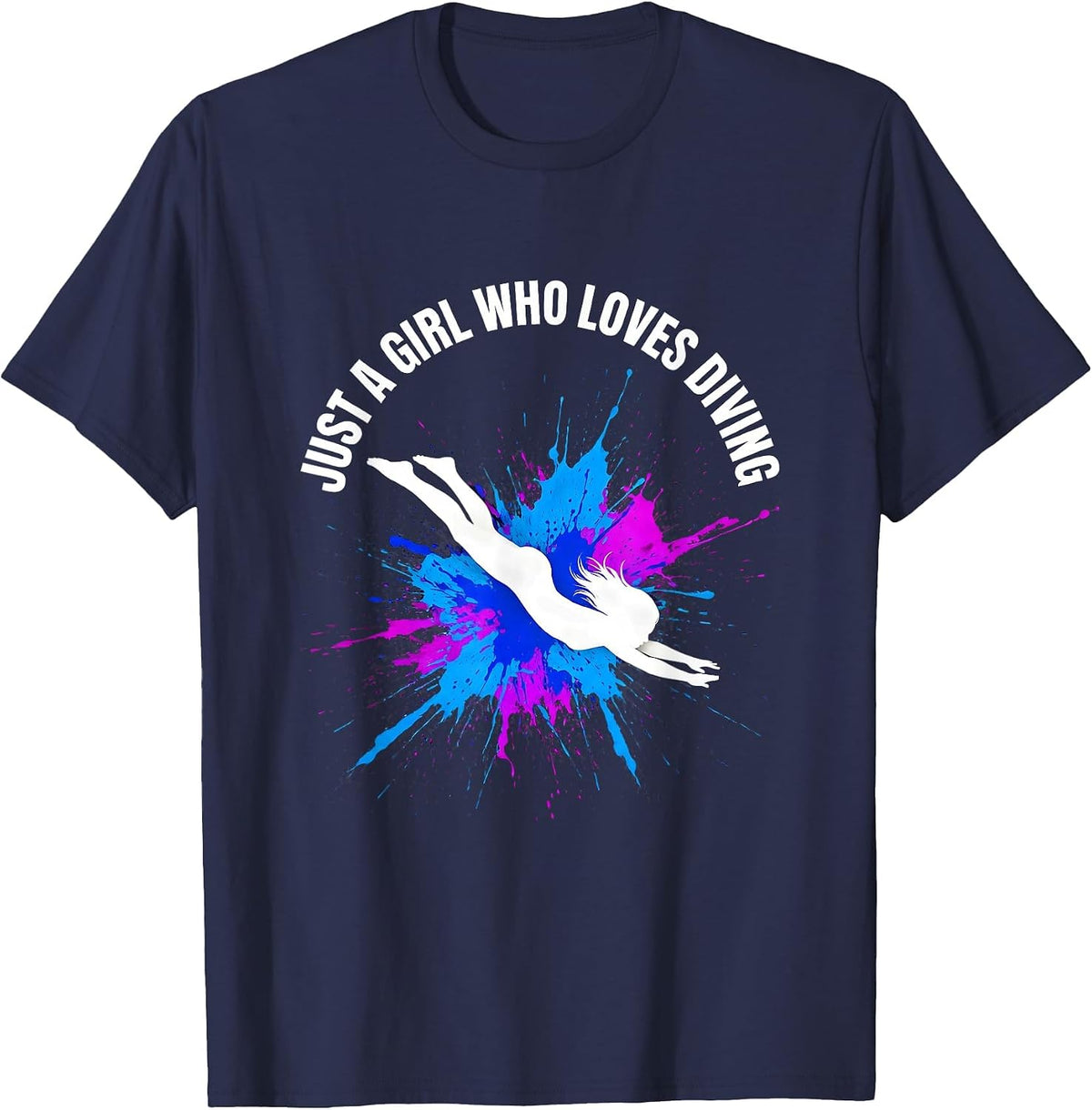 Just A Girl Who Loves Diving Funny Sport Lover Gift T-Shirt - Navy Blue
