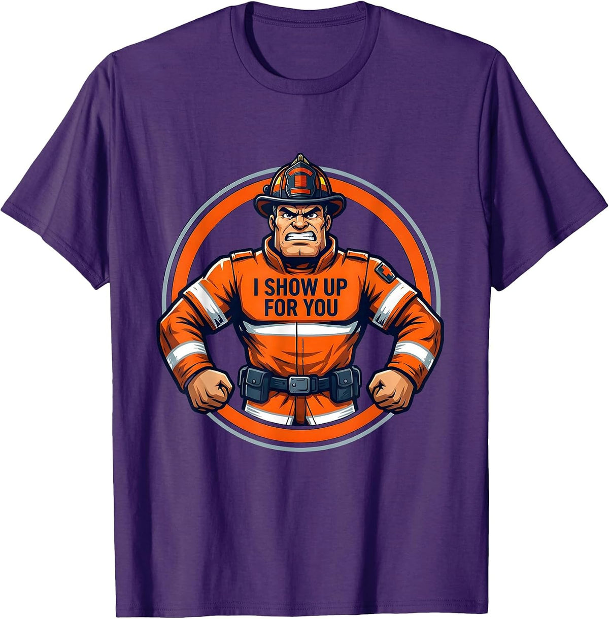 Men's I Show Up For You EMT Dedication Design T-Shirt - Purple
