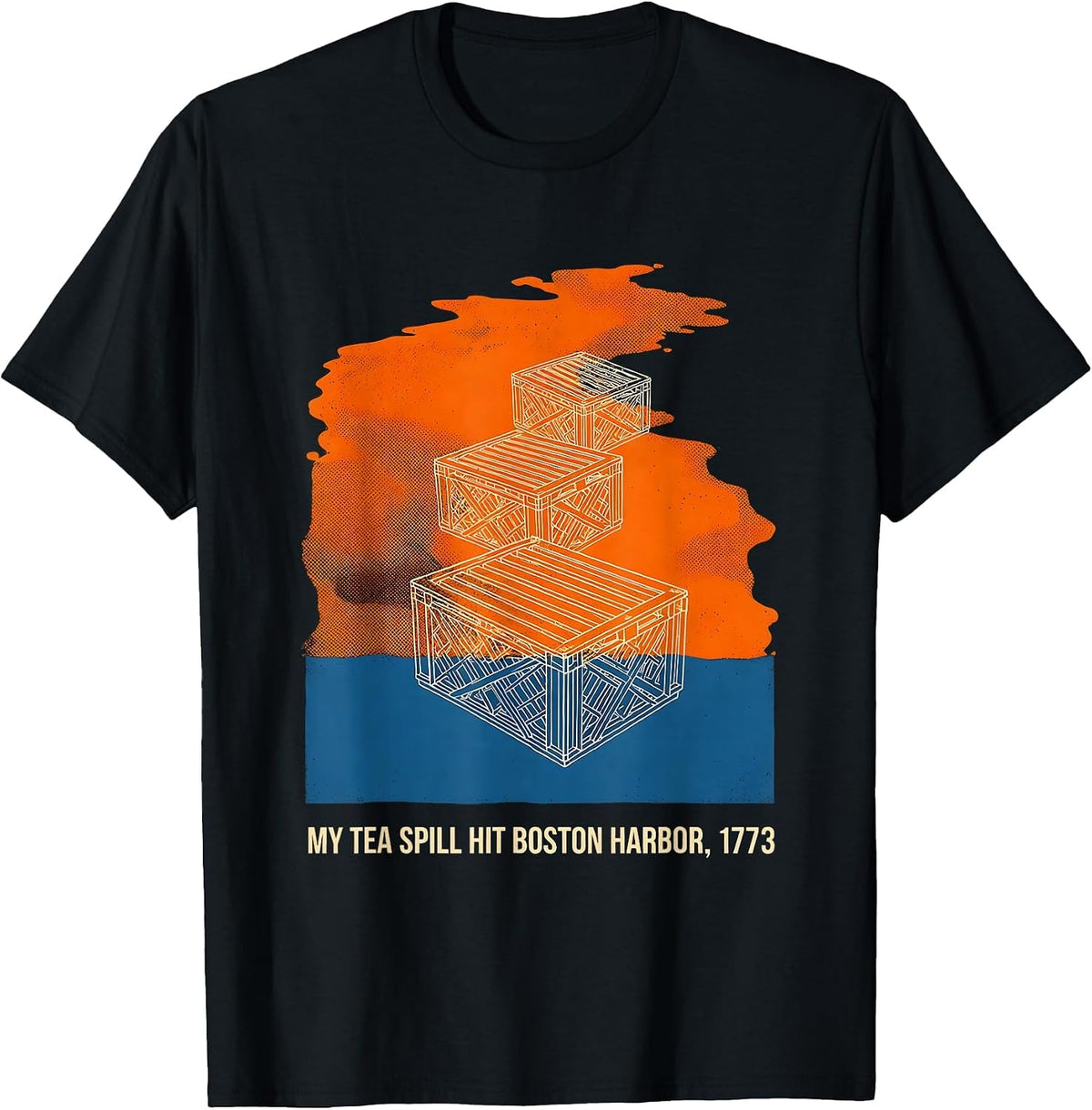 Men's My Tea Spill Hit Boston Harbor, 1773 Funny History Teacher T-Shirt - Black