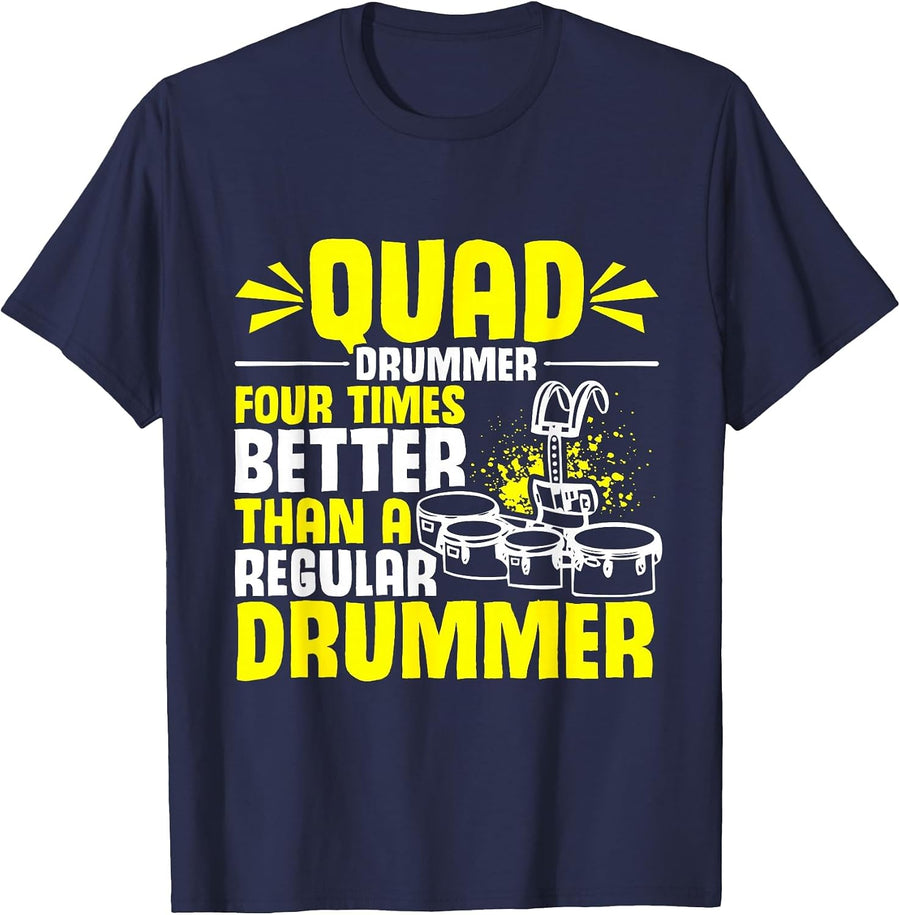 Marching Band | Quad Drum | Funny Tenor Drummer T-Shirt - Navy Blue