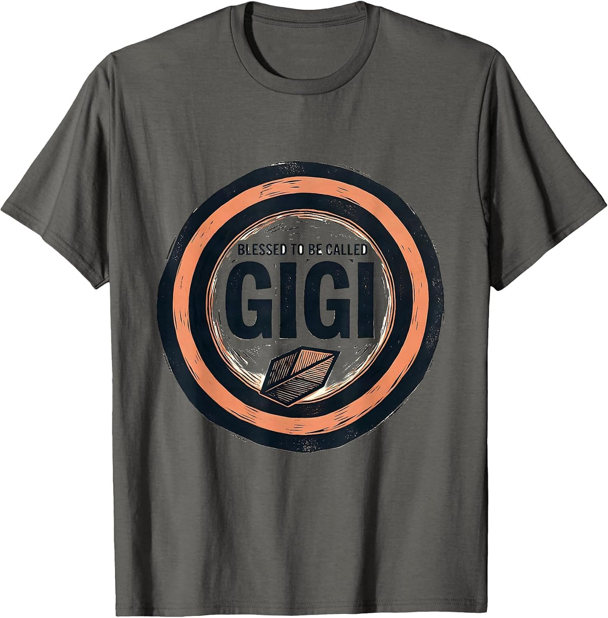 Blessed To Be Called Gigi Sentimental Grandmother Gift T-Shirt - Asphalt Grey