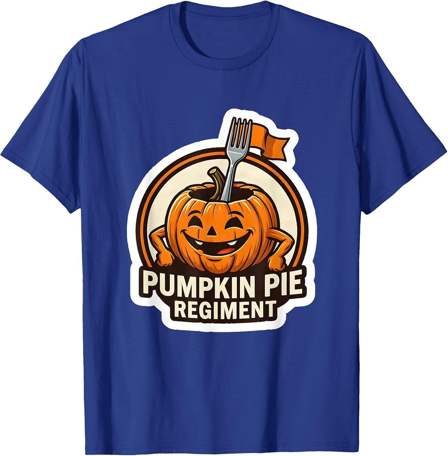 Pumpkin Pie Regiment Funny Thanksgiving Pie Lover Group T-Shirt - Royal Blue