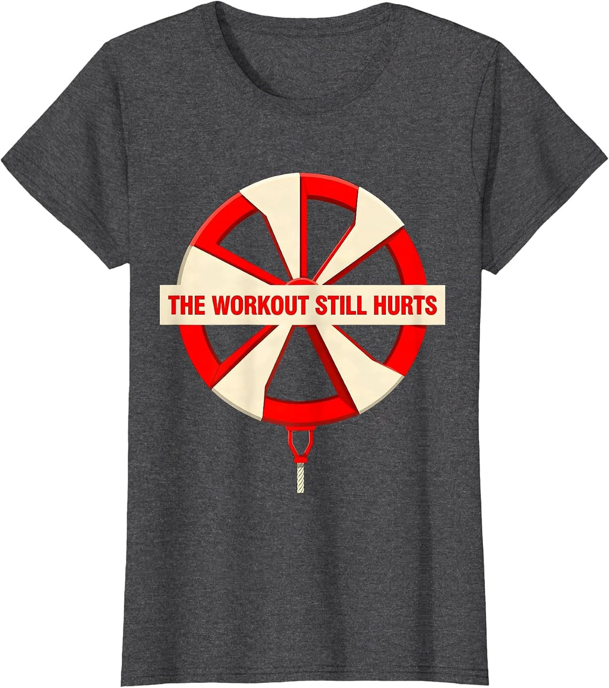 Women's The Workout Still Hurts Funny Gym Weightlifting Workout T-Shirt - Dark Heather Grey