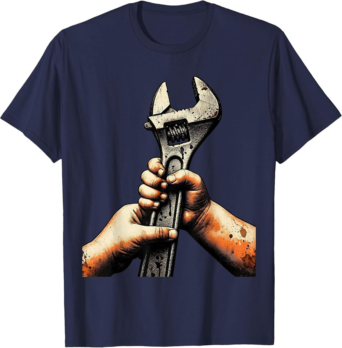 Men's Teach Kids to Change Oil Wrench Graphic T-Shirt - Navy Blue