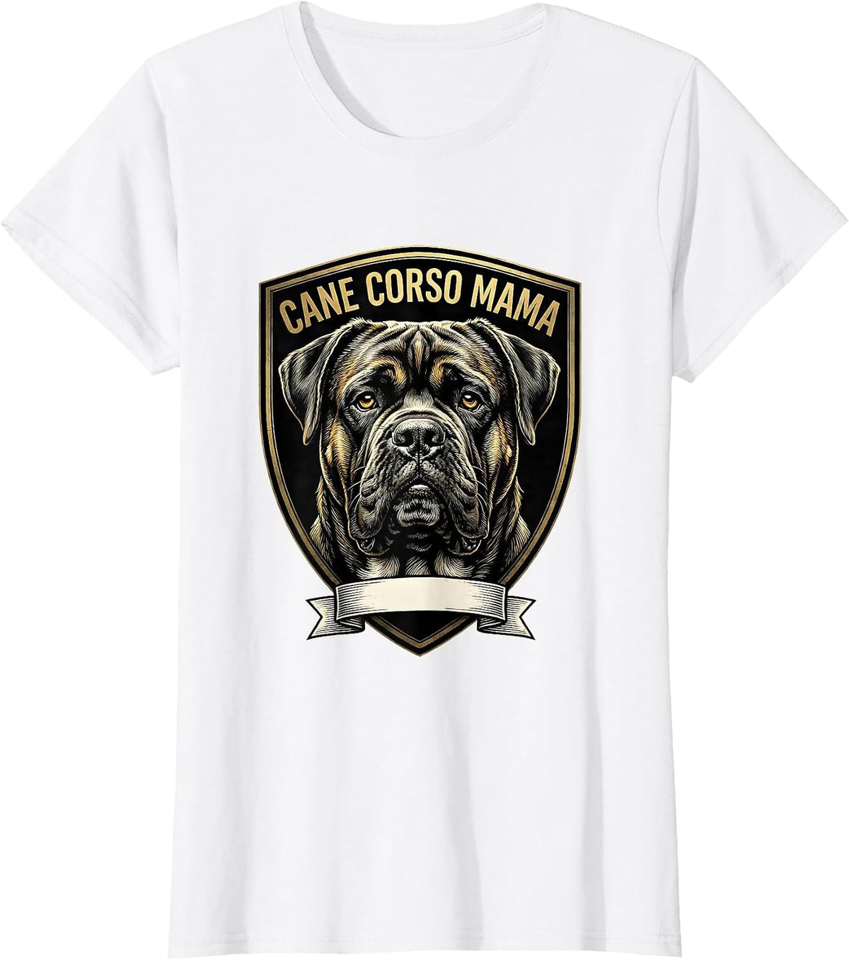 Cane Corso Mama Emblem Shield Badge Dog Lover Pride T-Shirt - White
