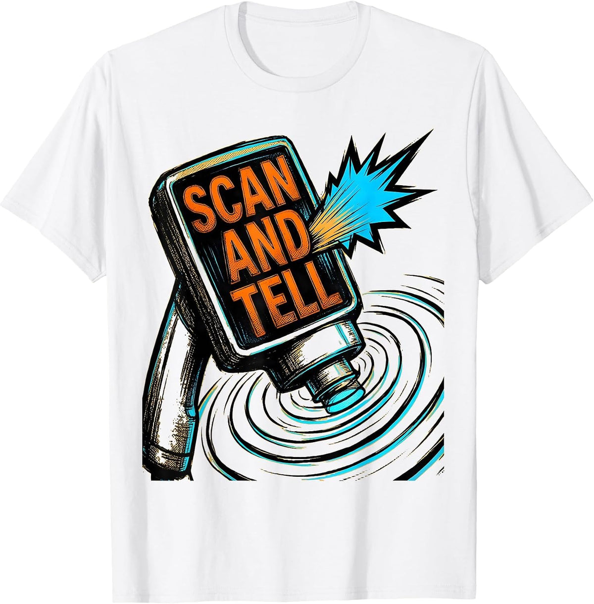 Men's Scan And Tell Comic Book Sonographer Ultrasound Tech Humor T-Shirt - White