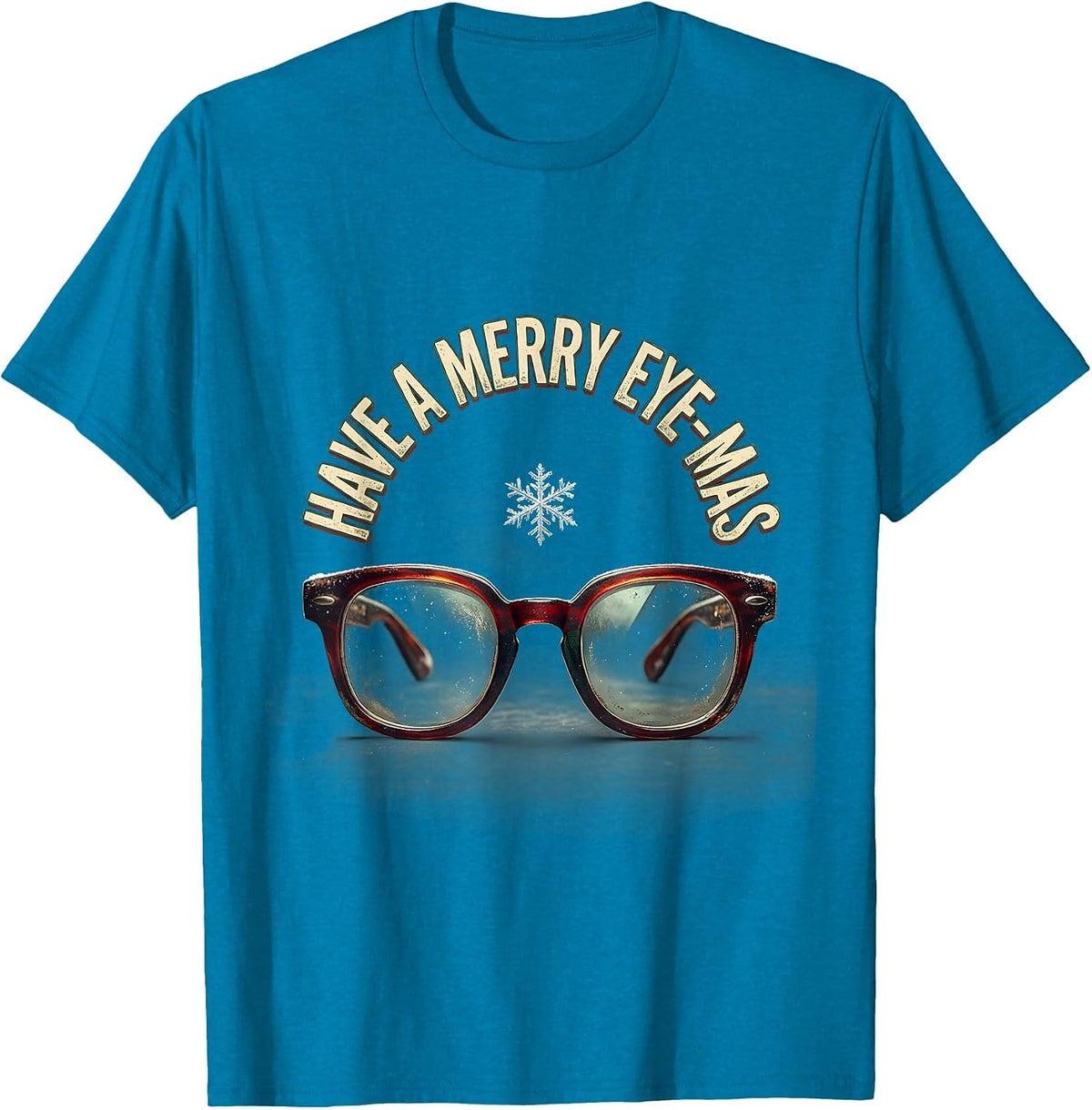 Have A Merry Eye-Mas Distressed Optometrist Christmas T-Shirt - Sapphire Blue