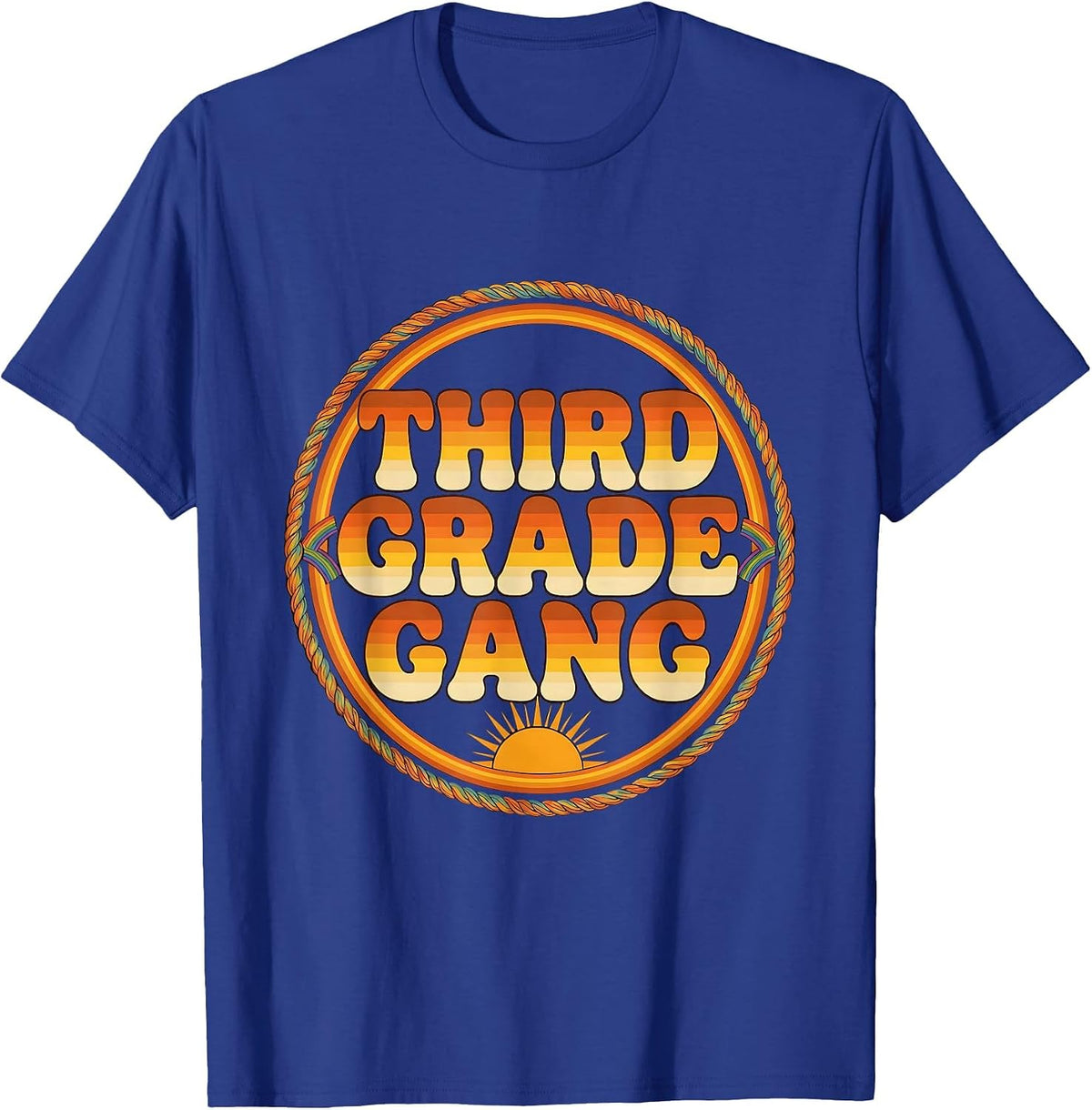 Third Grade Gang Retro 70s Back To School Teacher Student T-Shirt - Royal Blue