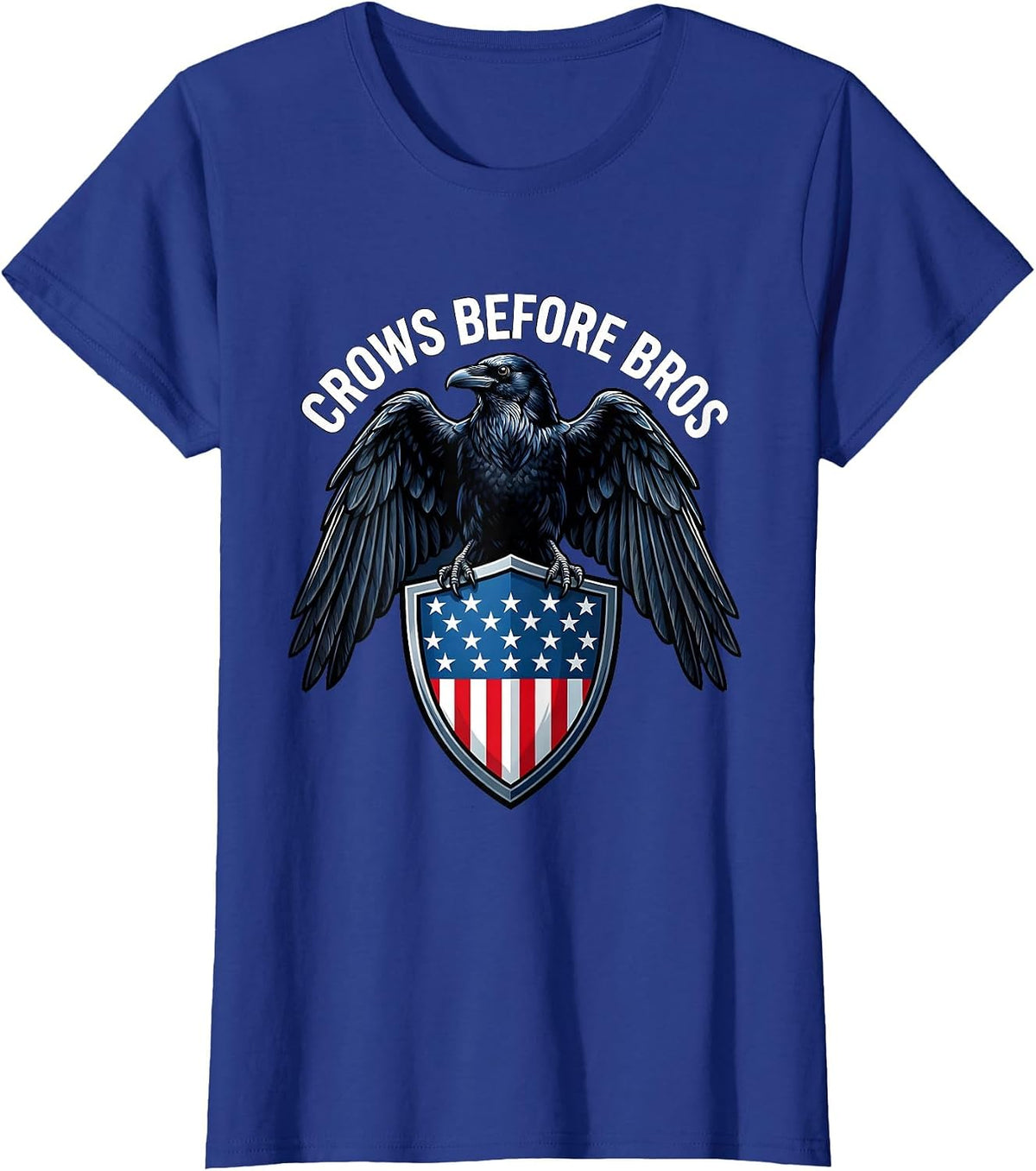 Women's Crows Before Bros Funny Crow Loyalty Design T-Shirt - Royal Blue