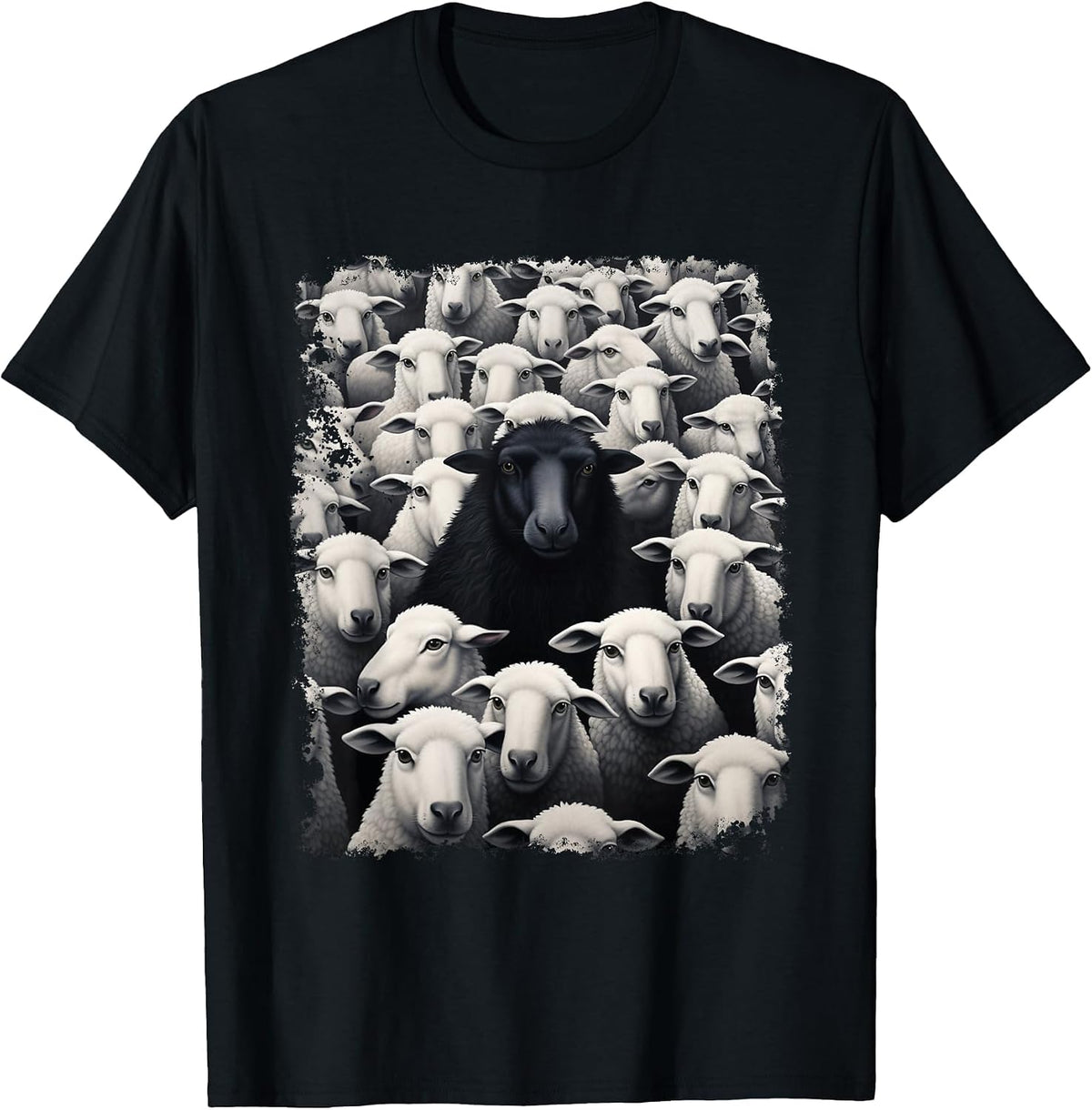 Animal Sheep Black T-Shirt - Black