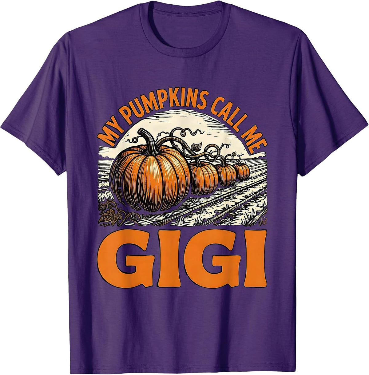 Men's My Pumpkins Call Me Gigi Funny Halloween Pumpkin Patch T-Shirt - Purple
