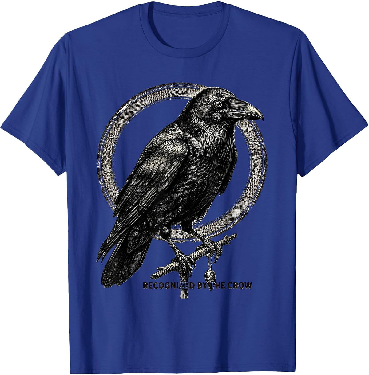 Men's Recognized By The Crow Dark Humor Gothic Raven Lover T-Shirt - Royal Blue