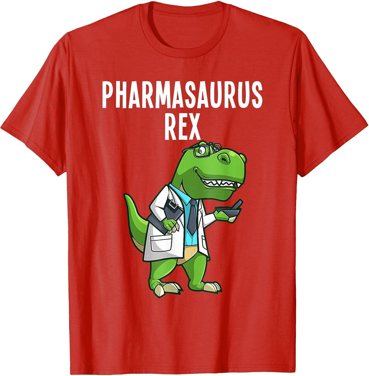 Pharmasaurus Rex Shirt Pharmacy Dinosaur Pharmacists Lover T-Shirt - Red