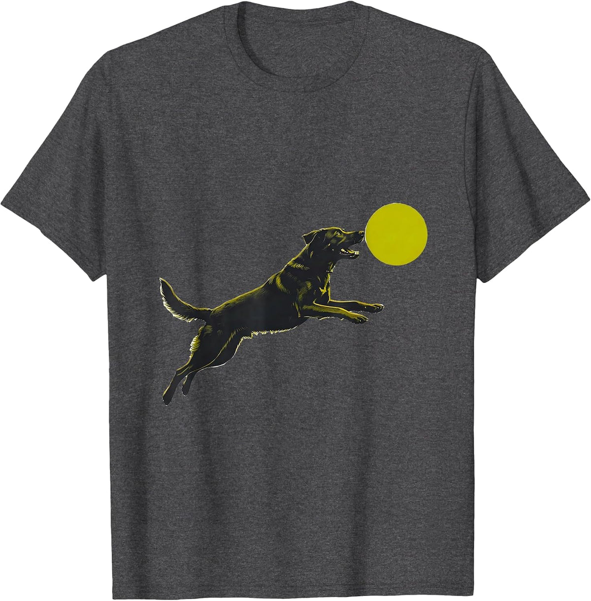 Dog Chasing Tennis Ball Funny Tennis Lover Gift T-Shirt - Dark Heather Grey