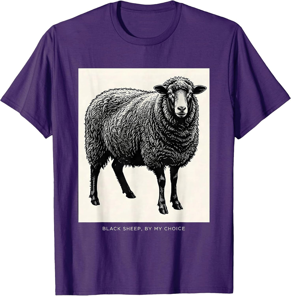 Black Sheep By My Choice Funny Outsider Identity Humor T-Shirt - Purple