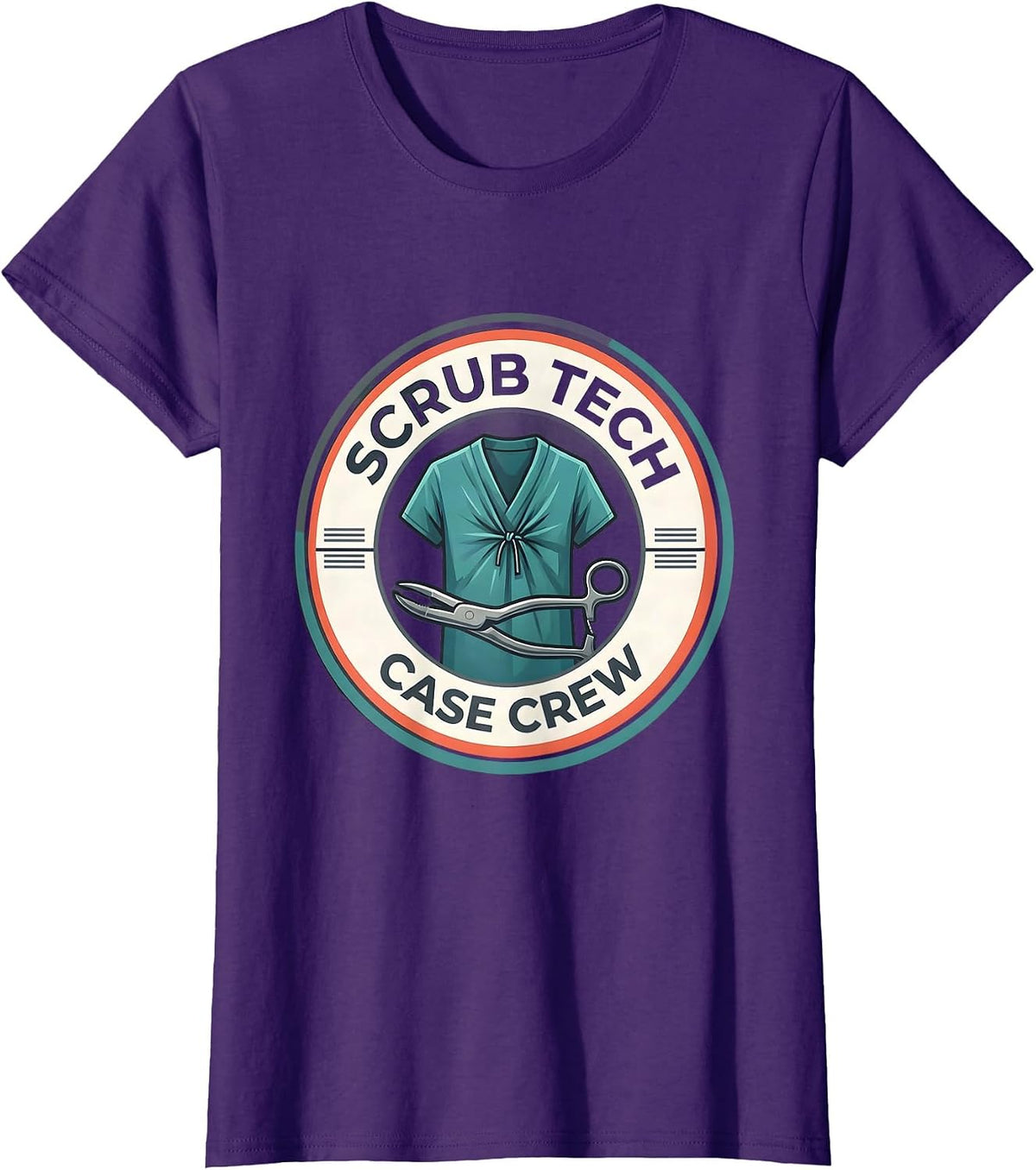 Women's Scrub Tech Case Crew Funny Surgical Tech Scrub Tech Gift T-Shirt - Purple