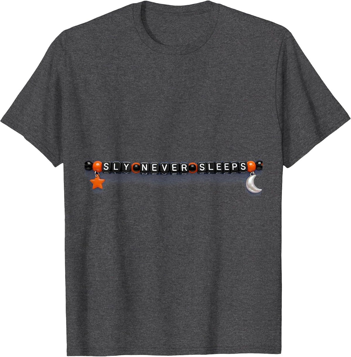 Men's Sly Never Sleeps Fox Graphic Design T-Shirt - Dark Heather Grey