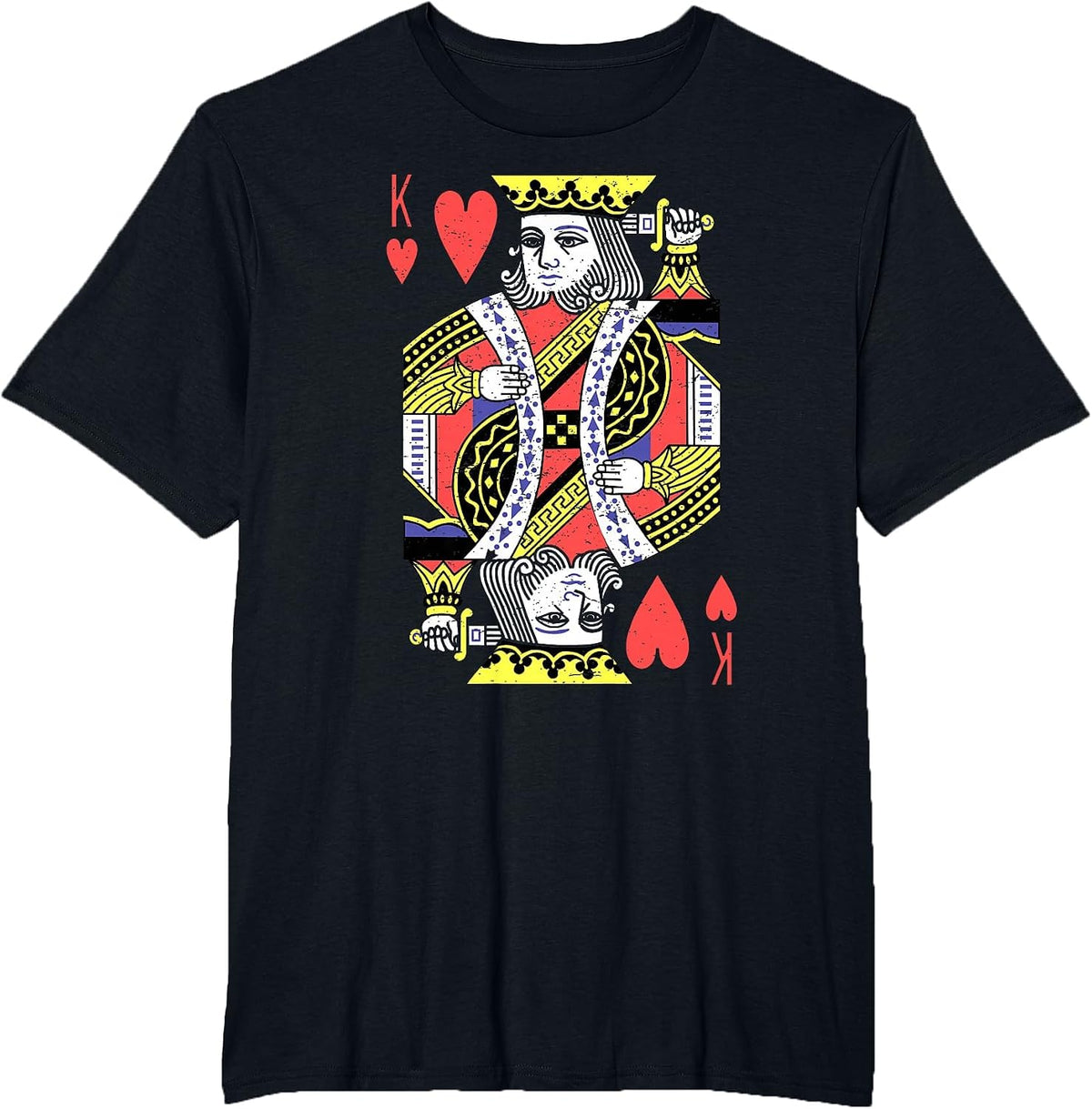 King of Hearts Playing Card Halloween Costume Valentines Men T-Shirt - Black