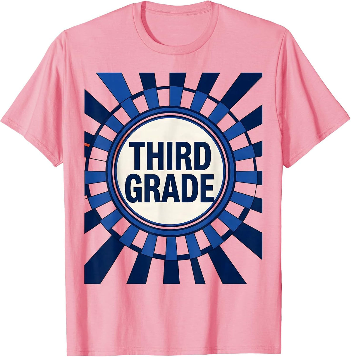 Men's Third Grade Geometric Retro Checkered Girl Teacher Back T-Shirt - Pink