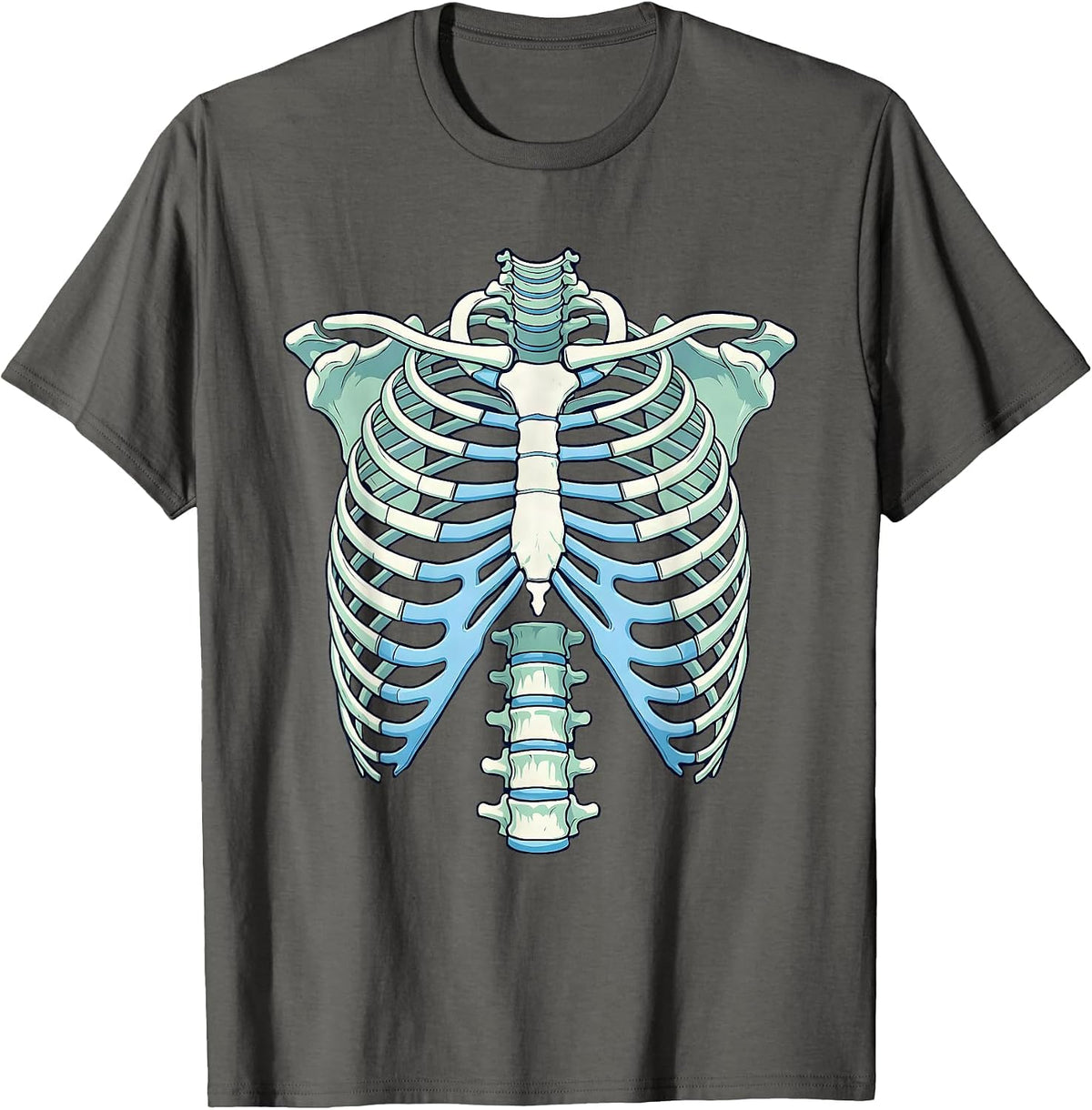 Men's Ribcage X-Ray Glow Radiology Graphic T-Shirt - Asphalt Grey