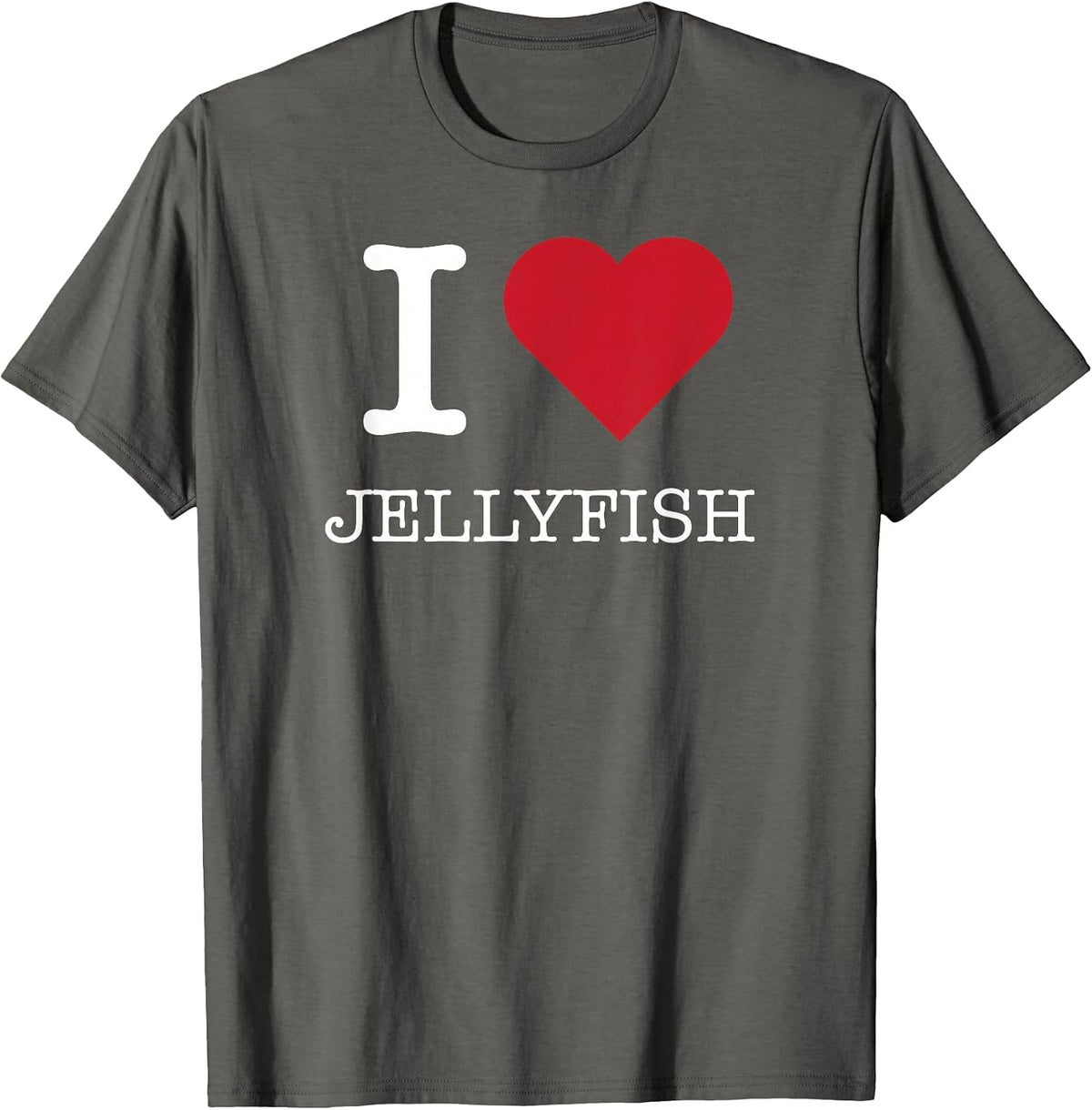 I Heart Jellyfish, I Love Jellyfish T-Shirt - Asphalt Grey