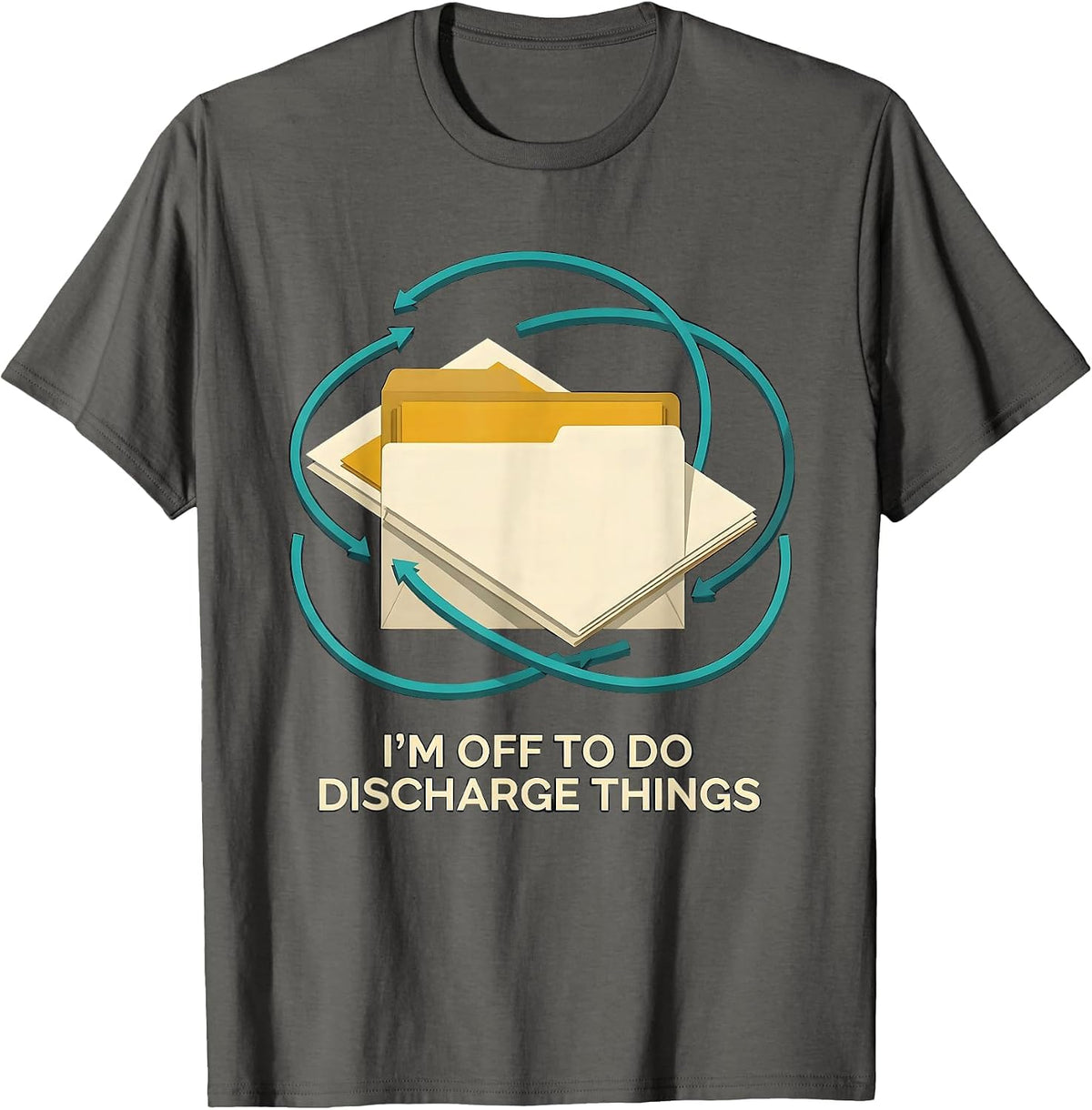 I'm Off To Do Discharge Things Midcentury Modern Social T-Shirt - Asphalt Grey