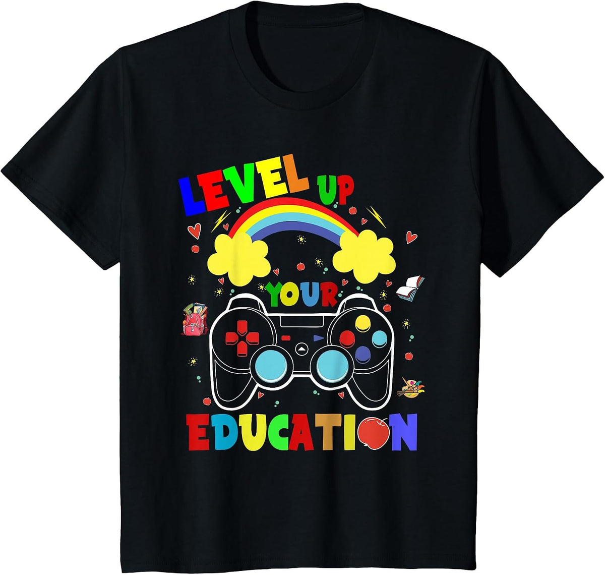 Level Up Your Education Gaming Inspired Teacher Gamers T-Shirt - Black