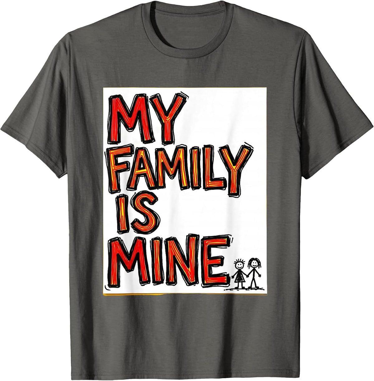 My Family Is Mine Funny Adoption Finalization Day Social T-Shirt - Asphalt Grey