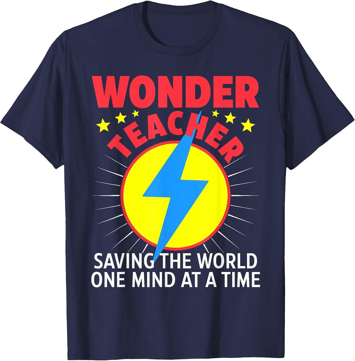 Wonder Teacher Costume Shirt - Teacher Halloween Costume T-Shirt - Navy Blue