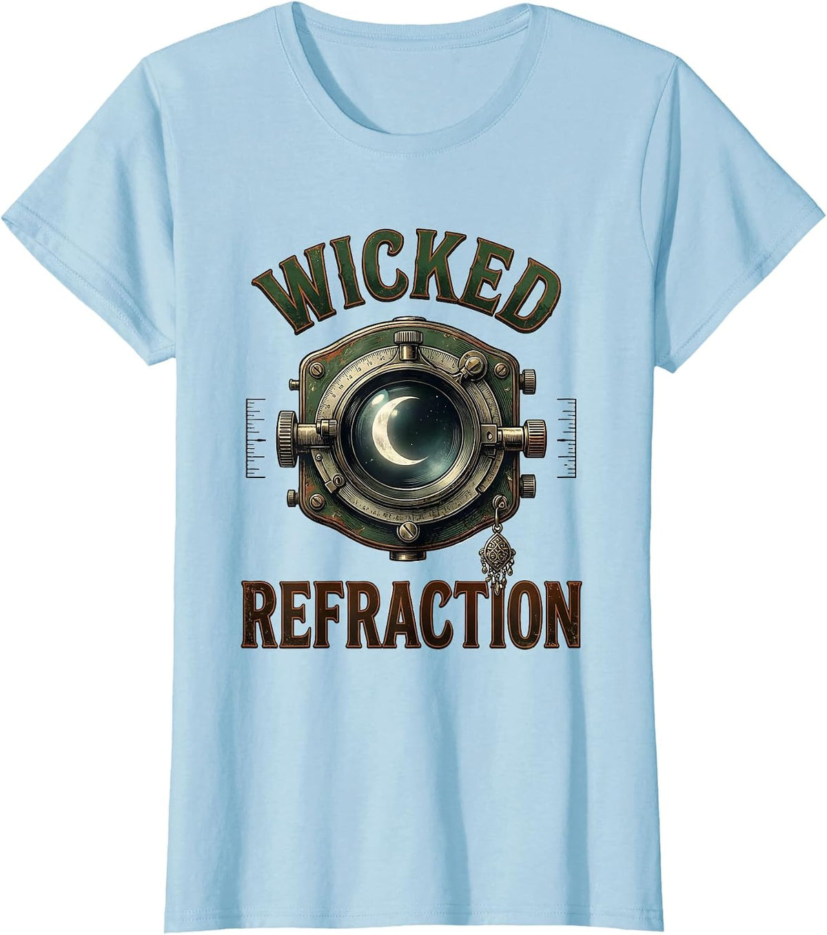 Wicked Refraction Vintage Halloween Optometrist Eye Doctor T-Shirt - Baby Blue