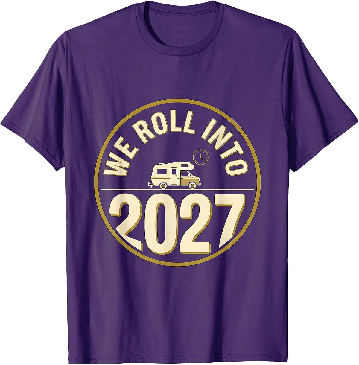 We Roll Into 2027 Emblem Family Matching New Year Eve Party T-Shirt - Purple