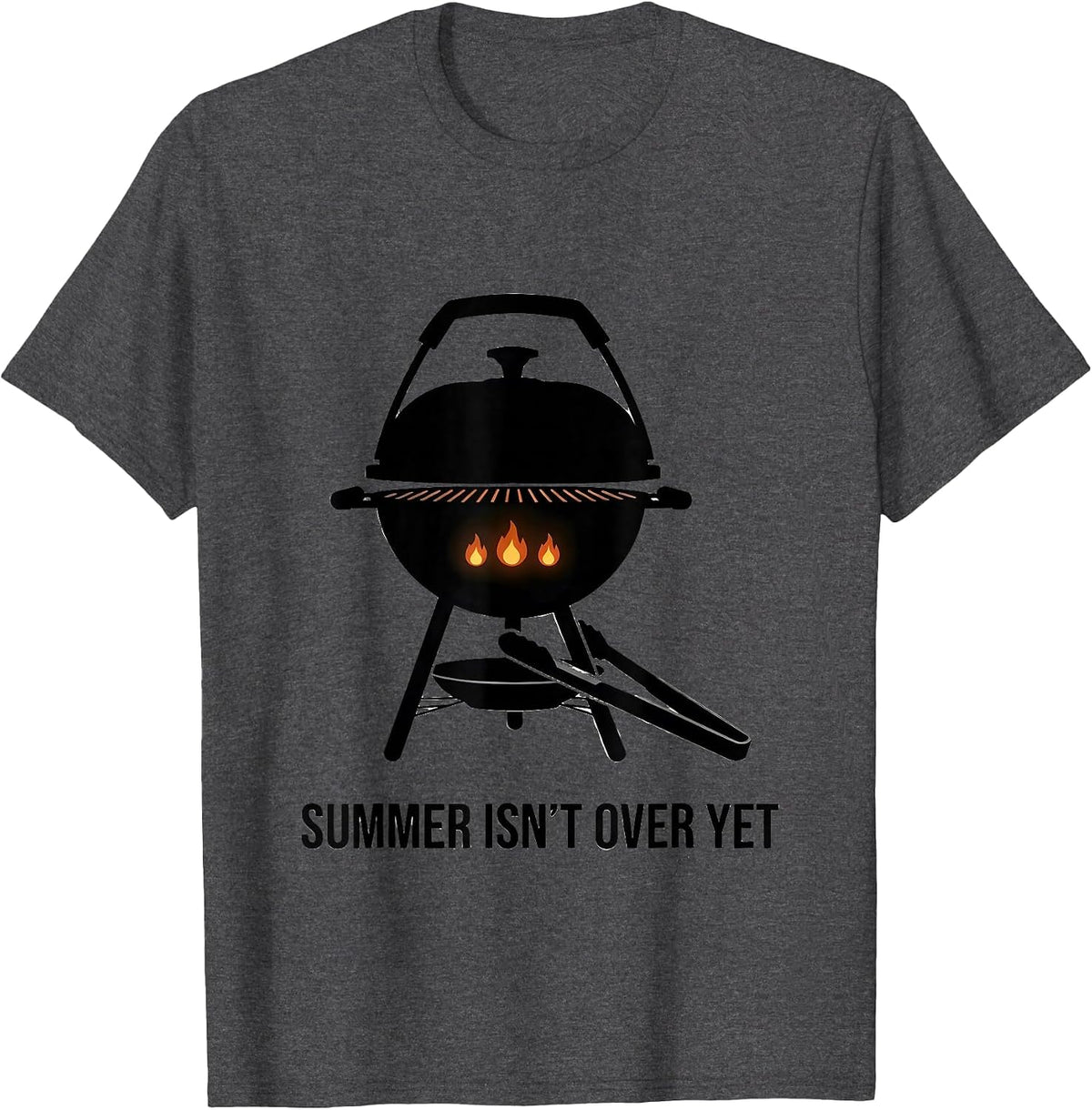 Summer Isn't Over Yet Swiss International Grill Dad Humor T-Shirt - Dark Heather Grey