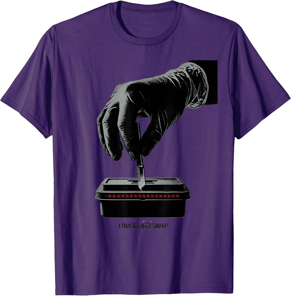 Men's I Track Every Sharp Funny Surgical Tech Scrub Tech Humor T-Shirt - Purple