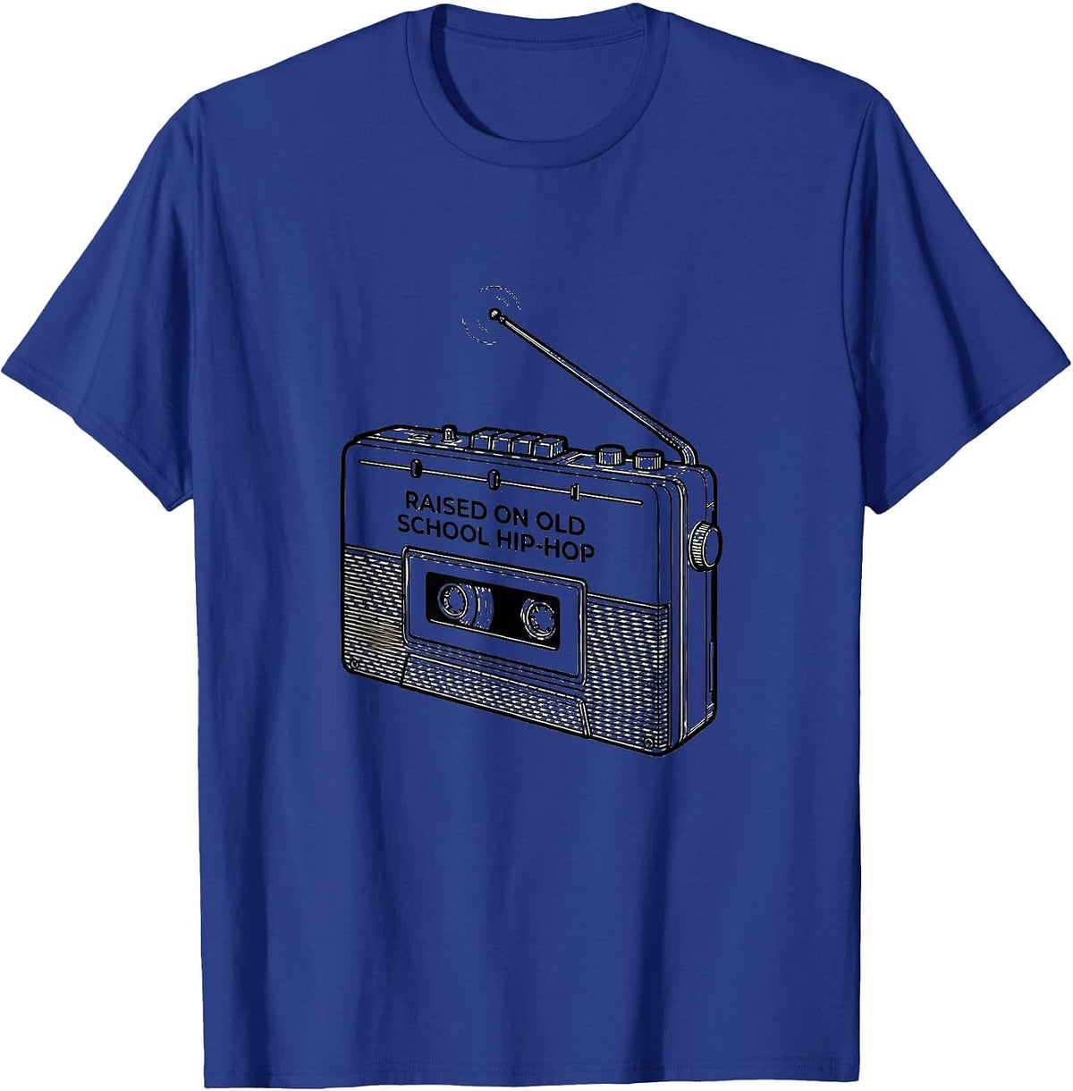 Men's Raised On Old School Hip-Hop Vintage Retro 90s Rap Music Fan T-Shirt - Royal Blue