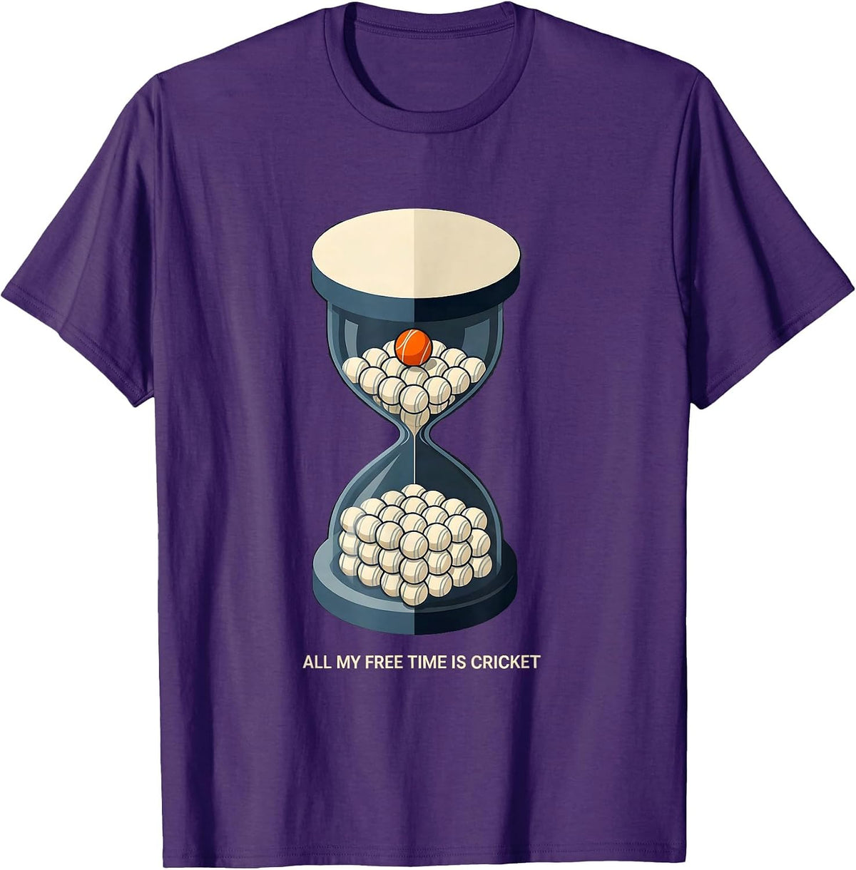 All My Free Time Is Cricket Funny Cricket Fan Sport Lover T-Shirt - Purple