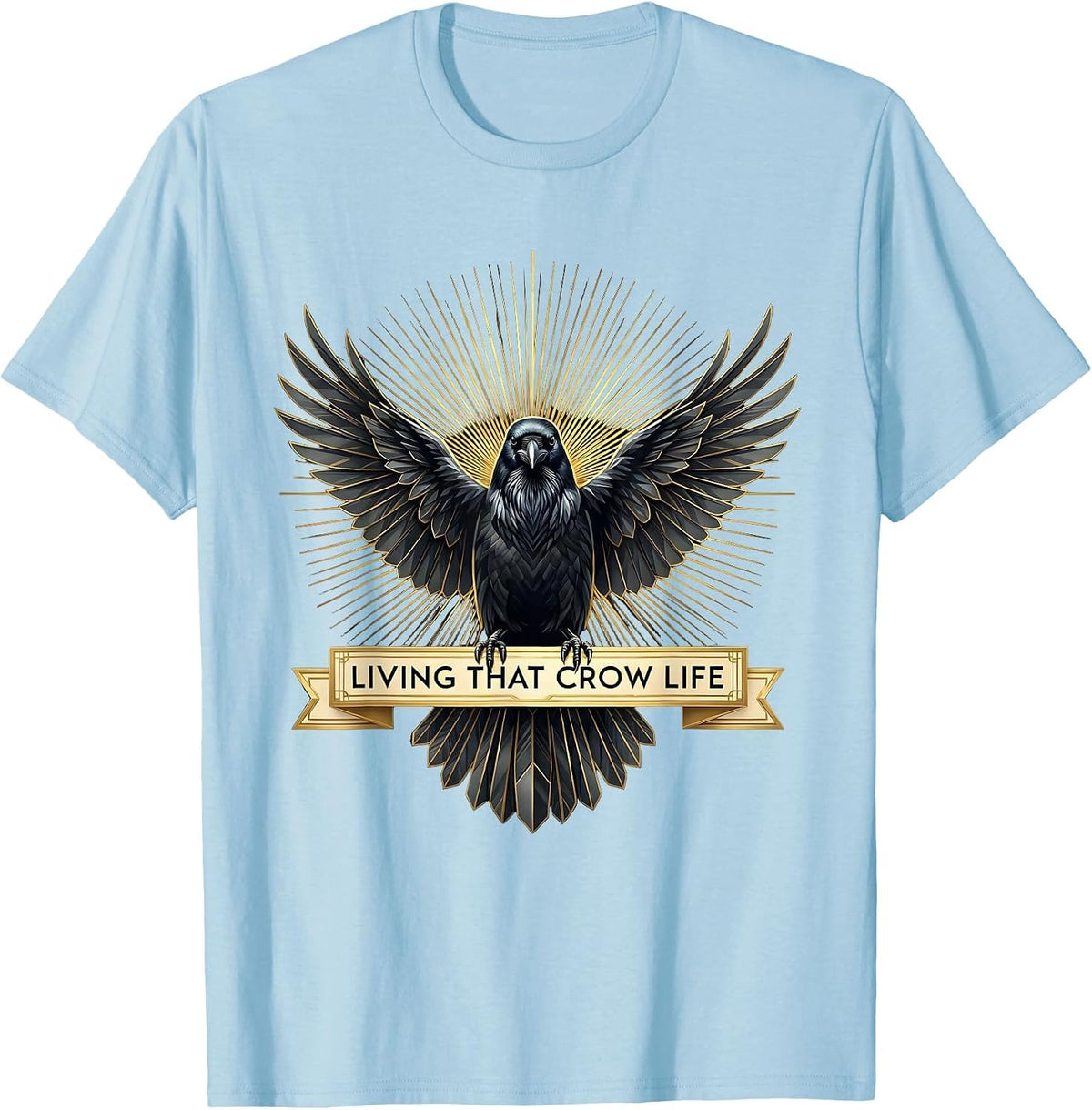 Men's Living That Crow Life Crow Lover Design T-Shirt - Baby Blue