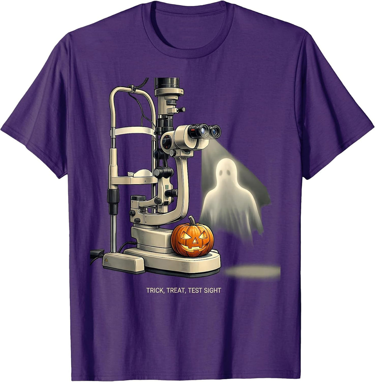 Trick Treat Test Sight Funny Optometrist Halloween Eye T-Shirt - Purple