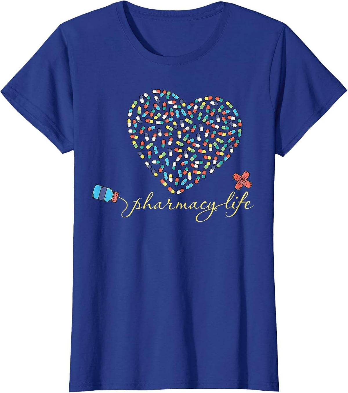Pharmacist Life Pharmaceutical Heart Pharmacy Technician T-Shirt - Royal Blue