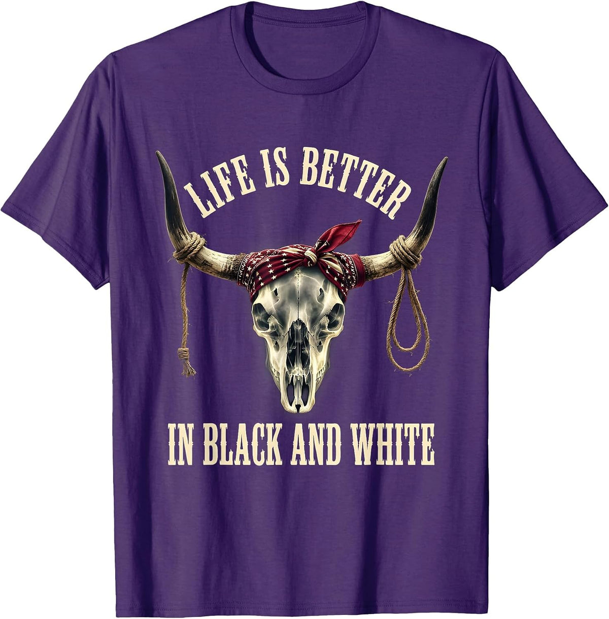 Men's Life Is Better In Black and White Radiology Design T-Shirt - Purple