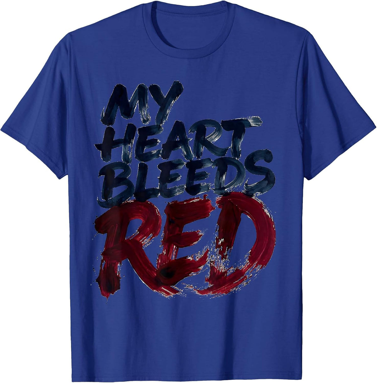 My Heart Bleeds Red Patriot Day Kids Design T-Shirt - Royal Blue