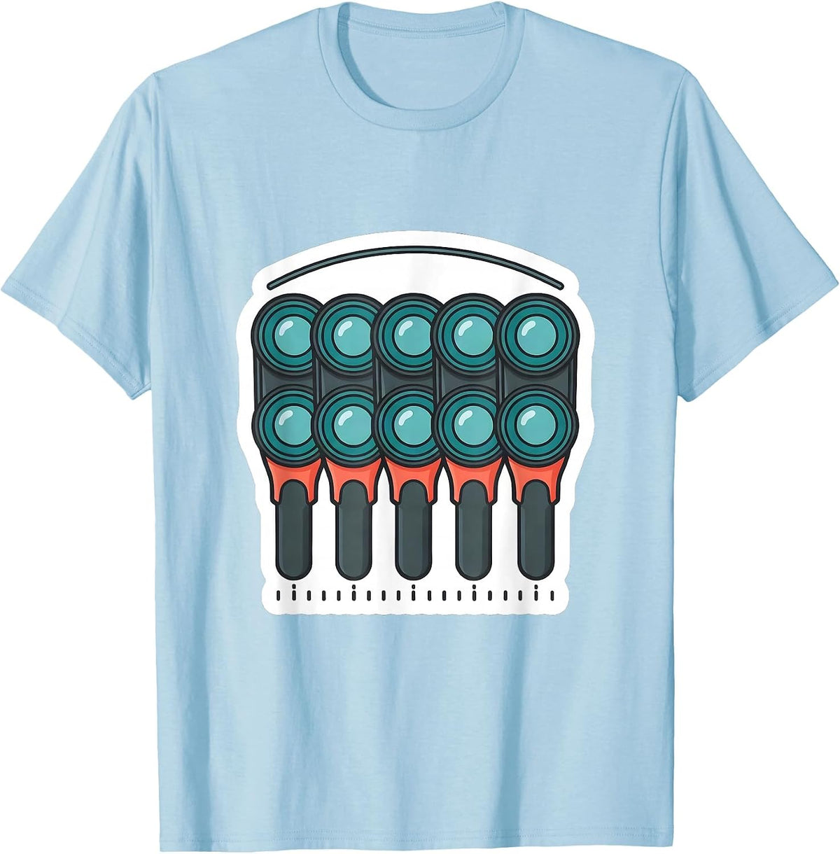 Men's Trial Lens Flipper Sticker Optometrist Eye Doctor Humor T-Shirt - Baby Blue