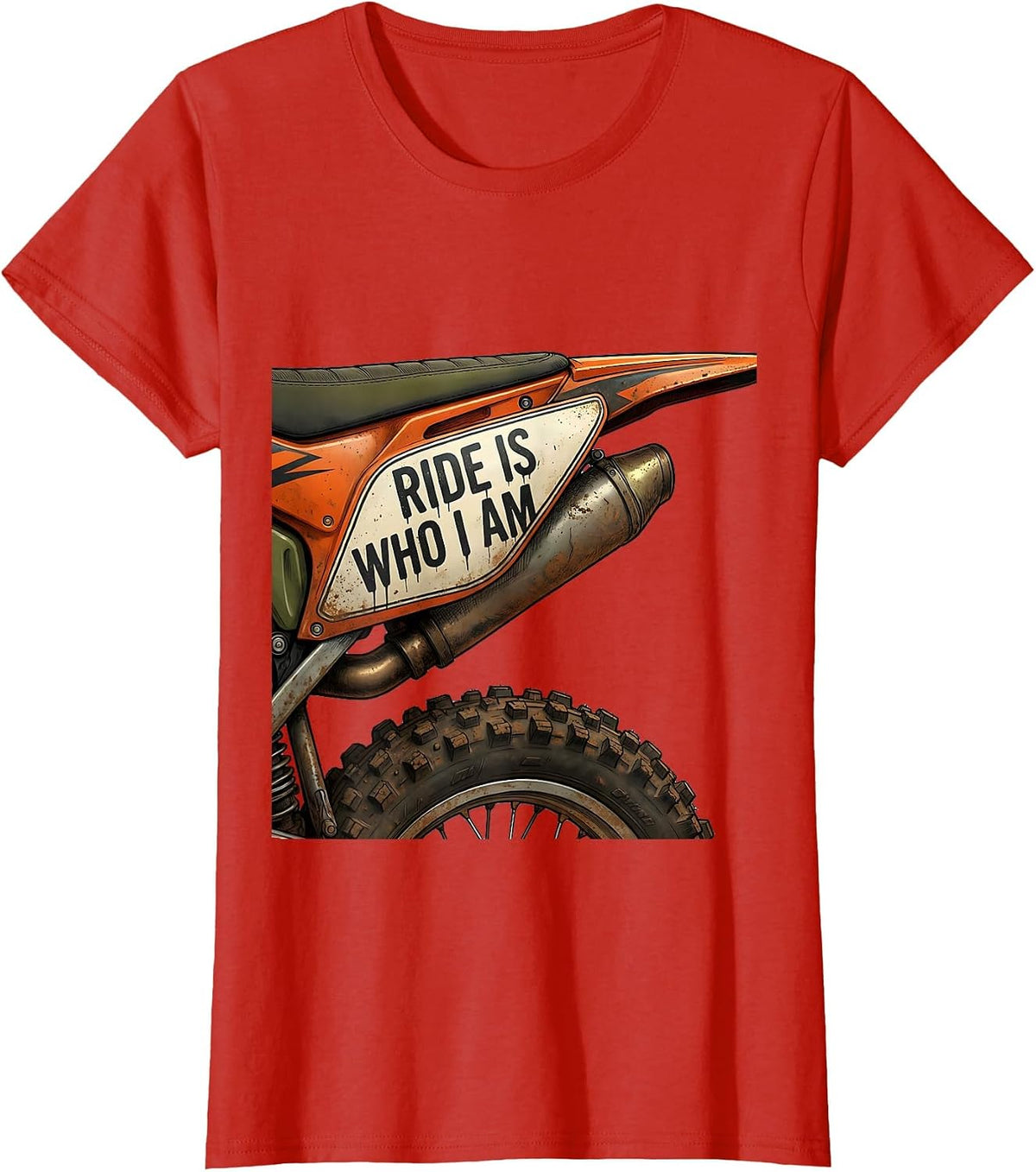Ride Is Who I Am Dirt Bike Motocross Biker Gift T-Shirt - Red