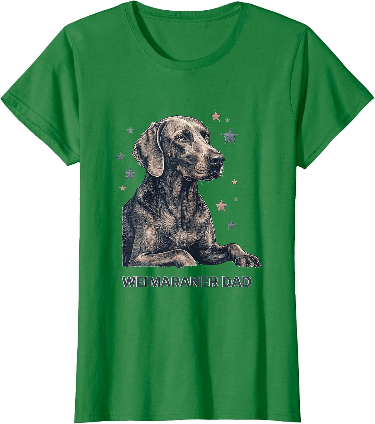 Weimaraner Dad Patriotic Breed Design T-Shirt - Kelly Green