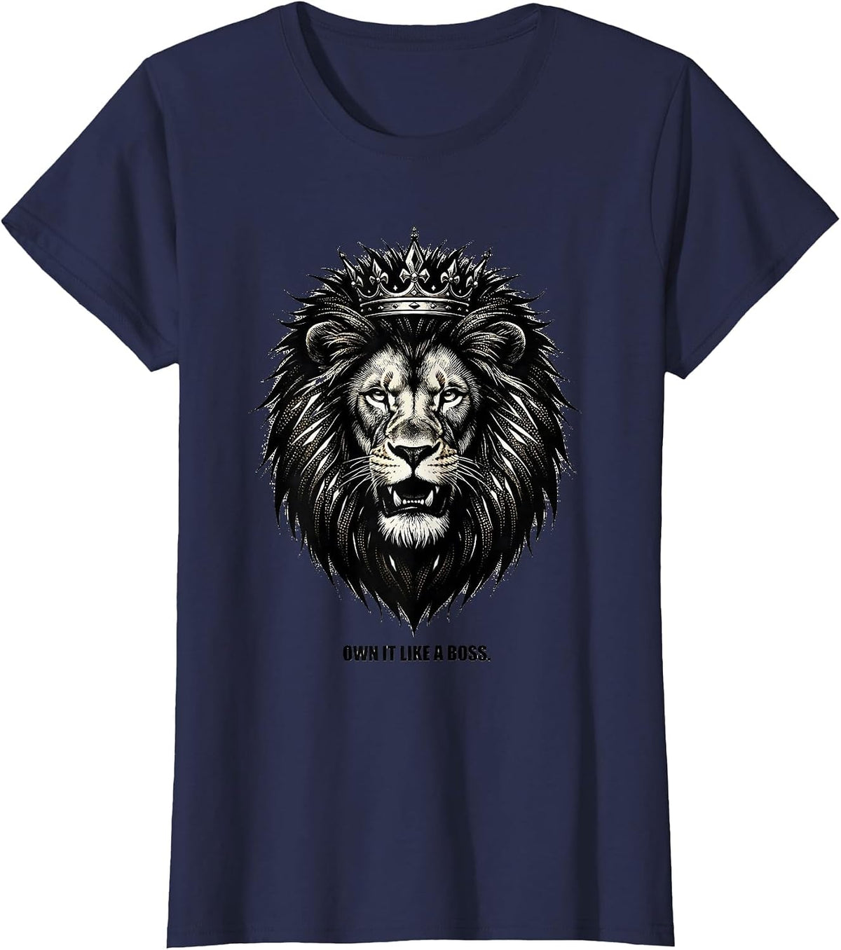 Women's Own It Like a Boss Bold Statement Design T-Shirt - Navy Blue